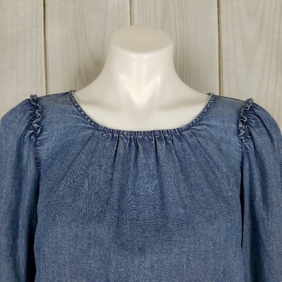 Lauren Conrad Chambray Blue Denim Blouse - Picture 4 of 13